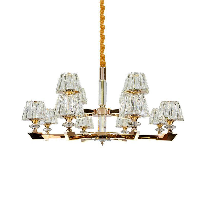 Gold Sputnik Hanging Ceiling Light Postmodern Crystal Block 6/8/12 Heads Living Room Pendant Chandelier Clearhalo 'Ceiling Lights' 'Chandeliers' Lighting' options 284008