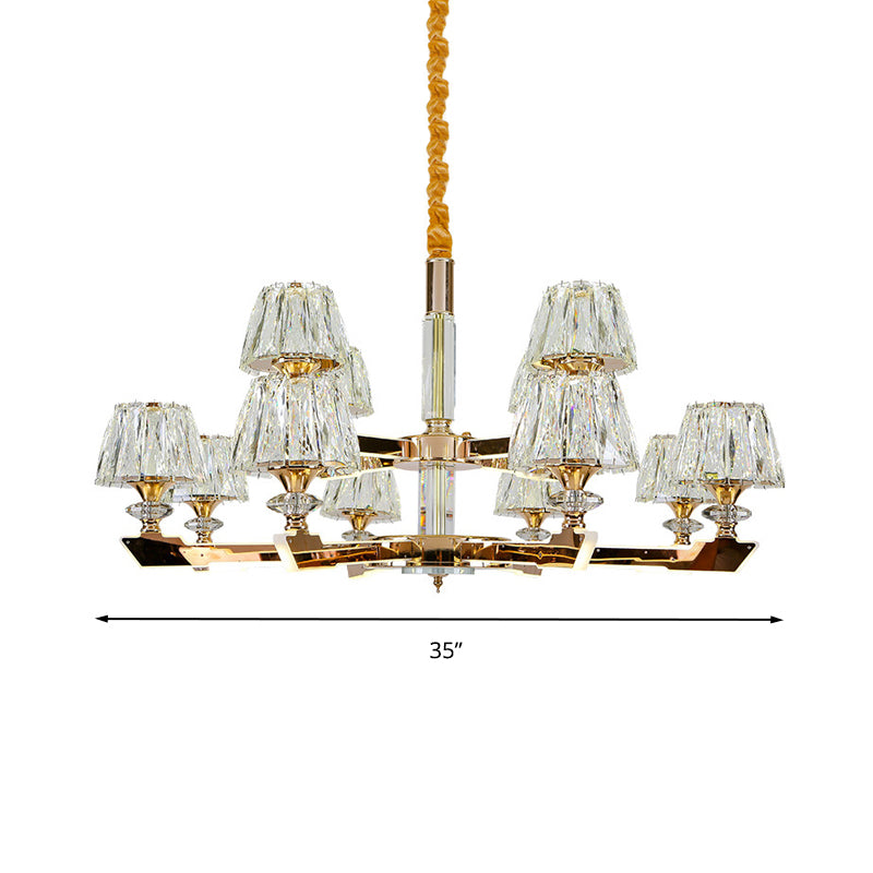 Gold Sputnik Hanging Ceiling Light Postmodern Crystal Block 6/8/12 Heads Living Room Pendant Chandelier Clearhalo 'Ceiling Lights' 'Chandeliers' Lighting' options 284009