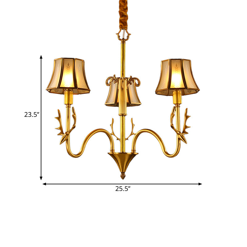 Metal Gold Chandelier Lighting Curved Arm 3/5/6 Lights Colonialist Hanging Lamp Kit Clearhalo 'Ceiling Lights' 'Chandeliers' Lighting' options 284518