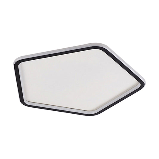 Acrylic Pentagon Ceiling Light Fixture Minimalist Black LED Flush Mount Light in Warm/White Light, 15"/19"/23" Wide Clearhalo 'Ceiling Lights' 'Close To Ceiling Lights' 'Close to ceiling' 'Flush mount' Lighting' 284636