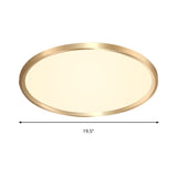 Gold Disk Flush Mount Lighting Simple Style Metal LED Ceiling Light in Warm/White Light, 12"/16"/19.5" Wide Clearhalo 'Ceiling Lights' 'Close To Ceiling Lights' 'Close to ceiling' 'Flush mount' Lighting' 284677