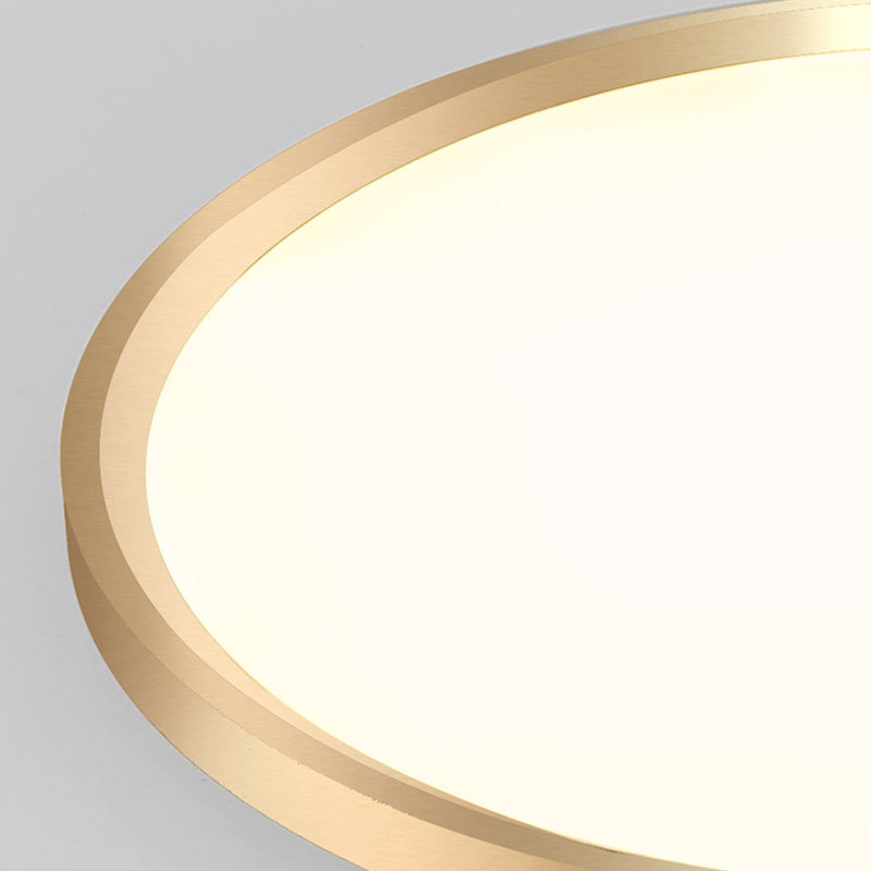 Gold Disk Flush Mount Lighting Simple Style Metal LED Ceiling Light in Warm/White Light, 12"/16"/19.5" Wide Clearhalo 'Ceiling Lights' 'Close To Ceiling Lights' 'Close to ceiling' 'Flush mount' Lighting' 284679