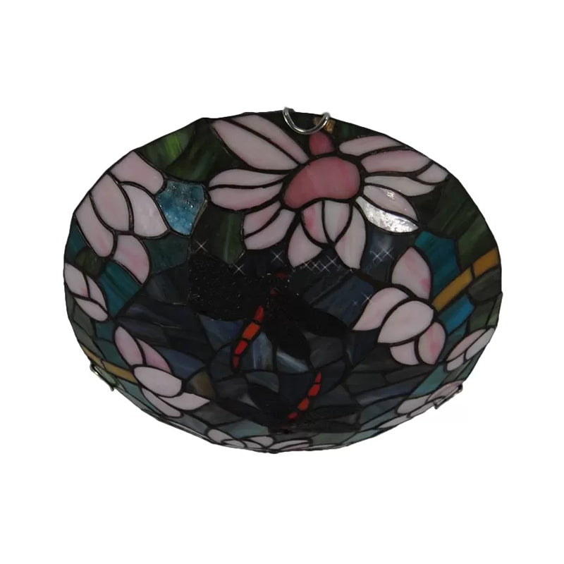 Tiffany Ceiling Lights Dragonfly, Flush Mount Light Fixture with Stained Glass Shade for Living Room Clearhalo 'Ceiling Lights' 'Close To Ceiling Lights' 'Close to ceiling' 'Flush mount' Lighting' 2850