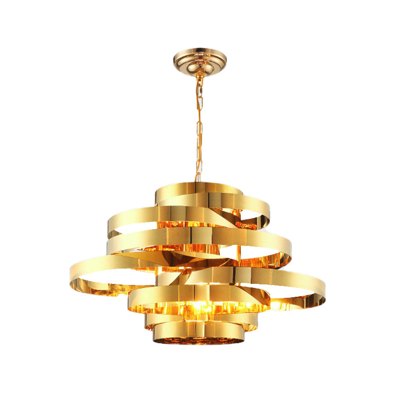 Circle Living Room Ceiling Chandelier Colonial Metal 6/8 Heads Gold Pendant Light Clearhalo 'Ceiling Lights' 'Chandeliers' Lighting' options 285017