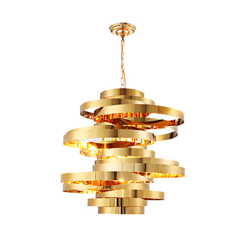 Circle Living Room Ceiling Chandelier Colonial Metal 6/8 Heads Gold Pendant Light Clearhalo 'Ceiling Lights' 'Chandeliers' Lighting' options 285022