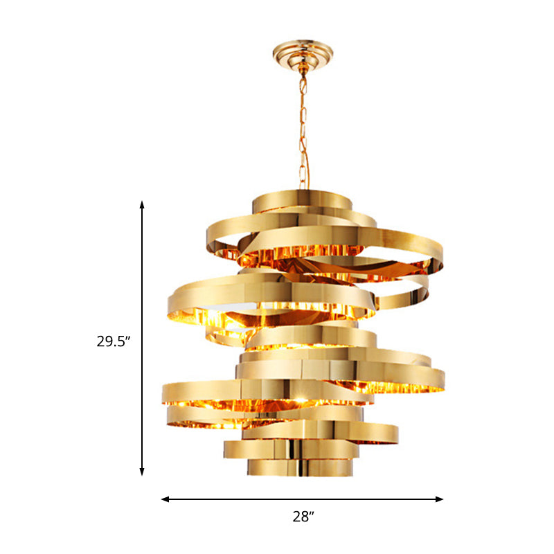 Circle Living Room Ceiling Chandelier Colonial Metal 6/8 Heads Gold Pendant Light Clearhalo 'Ceiling Lights' 'Chandeliers' Lighting' options 285023