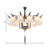 Classic Caged Hanging Chandelier 6/8/10 Lights Metal Pendant Lighting Fixture in Black Clearhalo 'Ceiling Lights' 'Chandeliers' Lighting' options 285396