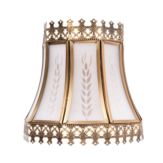 Empire White Glass Wall Sconce Light Retro 1 Head Living Room Flush Mount Lamp Clearhalo 'Wall Lamps & Sconces' 'Wall Lights' Lighting' 285432