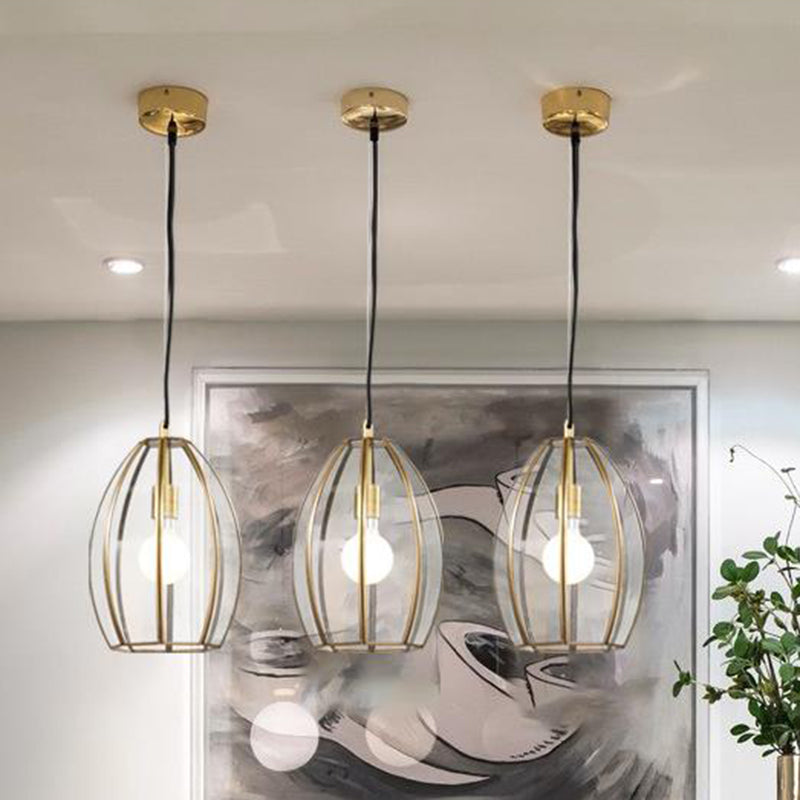 Oval/Bell Clear Glass Hanging Light Kit Simple 1 Light 12"/12.5"/13" Wide Dining Room Suspension Pendant Lamp Clearhalo 'Ceiling Lights' 'Glass shade' 'Glass' 'Pendant Lights' 'Pendants' Lighting' 285580