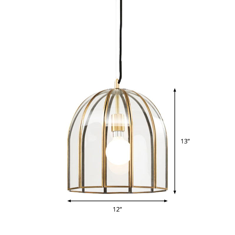 Oval/Bell Clear Glass Hanging Light Kit Simple 1 Light 12"/12.5"/13" Wide Dining Room Suspension Pendant Lamp Clearhalo 'Ceiling Lights' 'Glass shade' 'Glass' 'Pendant Lights' 'Pendants' Lighting' 285591