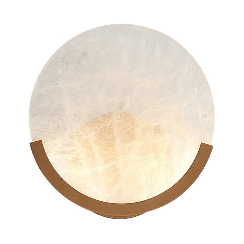 8"/9" H 1 Light Round Wall Mounted Light Traditional White Acrylic Sconce for Dining Room Clearhalo 'Wall Lamps & Sconces' 'Wall Lights' Lighting' 285762