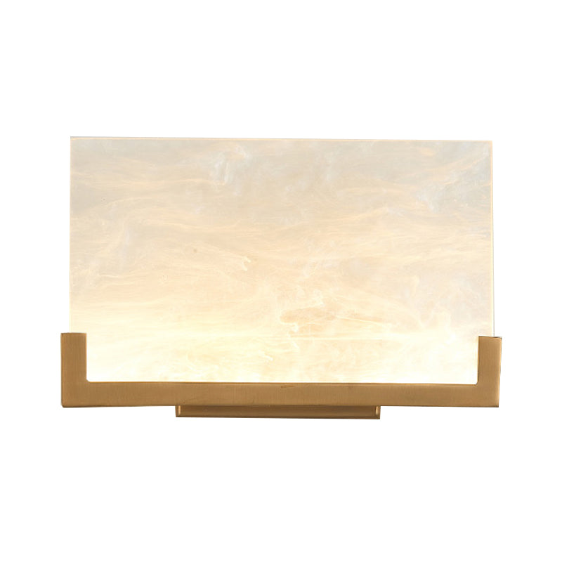 Rectangle Acrylic Sconce Light Classic 1 Light Bedside Wall Mounted Lighting in White Clearhalo 'Wall Lamps & Sconces' 'Wall Lights' Lighting' 285767