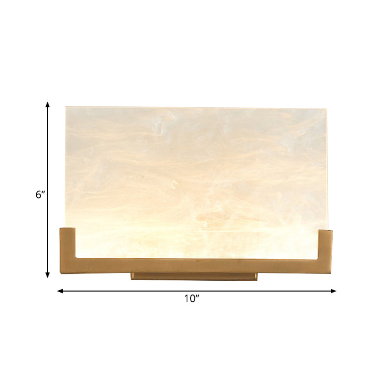 Rectangle Acrylic Sconce Light Classic 1 Light Bedside Wall Mounted Lighting in White Clearhalo 'Wall Lamps & Sconces' 'Wall Lights' Lighting' 285768