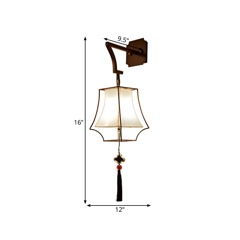 Metal Empire Shade Wall Lighting Classic 1 Light Corridor Sconce Light Fixture in White Clearhalo 'Wall Lamps & Sconces' 'Wall Lights' Lighting' 285807