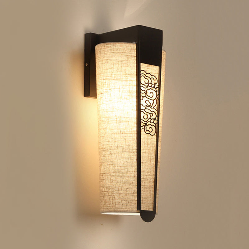 Black Cloud/Trellis/Linear Wall Lighting Traditional 1 Light Corridor Sconce with Cylinder Shade Black Cloud Clearhalo 'Wall Lamps & Sconces' 'Wall Lights' Lighting' 285867