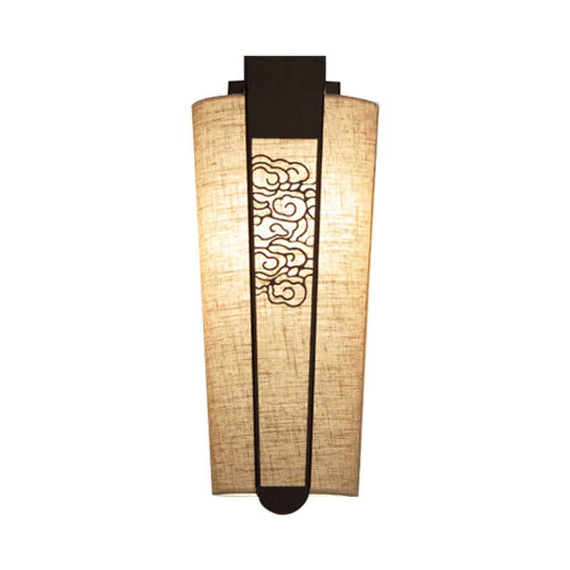 Black Cloud/Trellis/Linear Wall Lighting Traditional 1 Light Corridor Sconce with Cylinder Shade Clearhalo 'Wall Lamps & Sconces' 'Wall Lights' Lighting' 285869