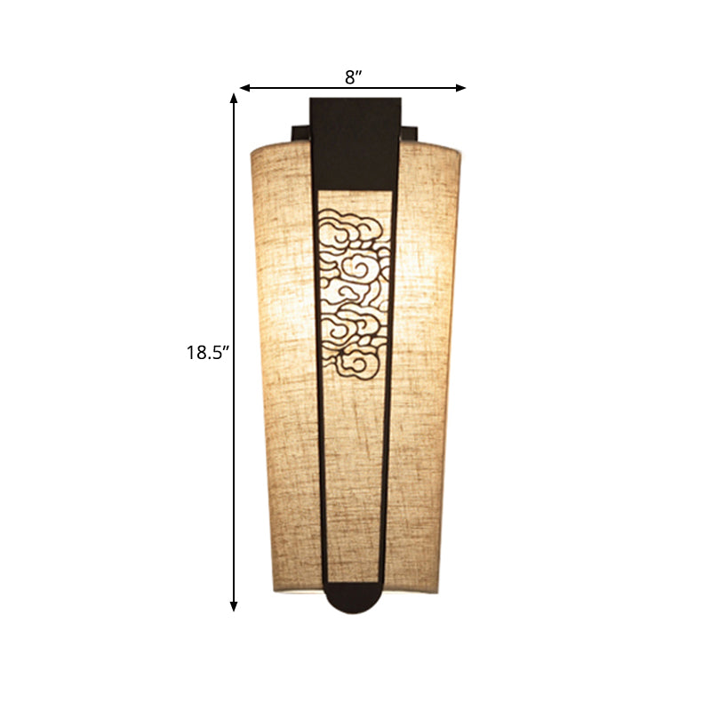 Black Cloud/Trellis/Linear Wall Lighting Traditional 1 Light Corridor Sconce with Cylinder Shade Clearhalo 'Wall Lamps & Sconces' 'Wall Lights' Lighting' 285870