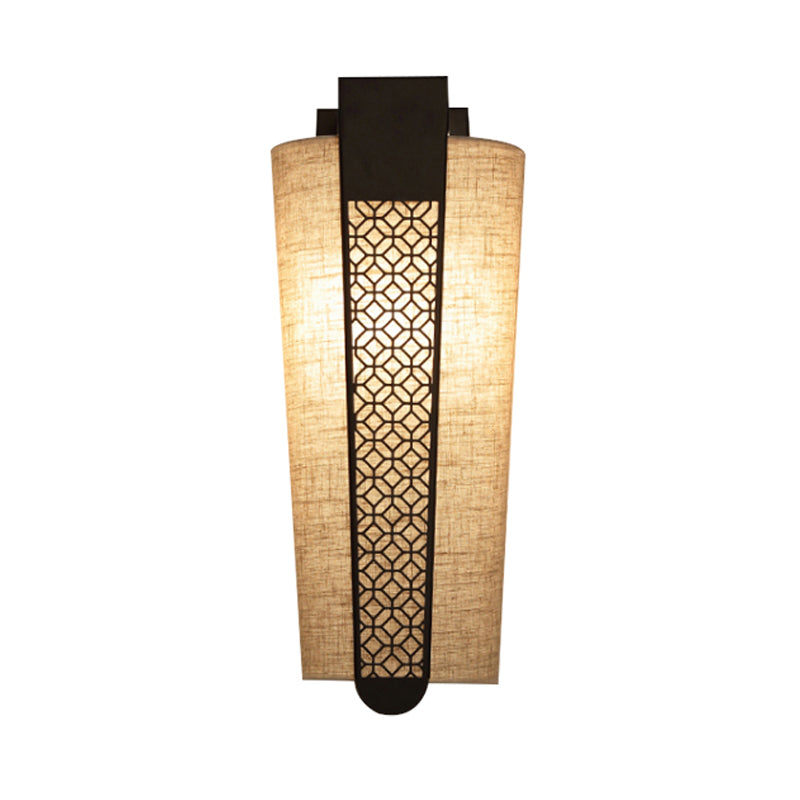 Black Cloud/Trellis/Linear Wall Lighting Traditional 1 Light Corridor Sconce with Cylinder Shade Clearhalo 'Wall Lamps & Sconces' 'Wall Lights' Lighting' 285873