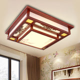 Red LED Flush Mount Lighting Traditional Acrylic Square Close to Ceiling Lamp for Living Room Clearhalo 'Ceiling Lights' 'Close To Ceiling Lights' 'Close to ceiling' 'Flush mount' Lighting' 285920