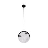 8"/12" Wide 1 Light Round Drop Pendant Traditional Black/Gold Acrylic Down Lighting for Corridor Clearhalo 'Ceiling Lights' 'Pendant Lights' 'Pendants' Lighting' 286006