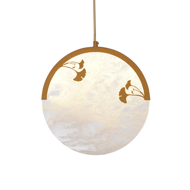 Flower/Leaf Acrylic Hanging Pendant Classic 1 Light Living Room Suspension Light in Gold Clearhalo 'Ceiling Lights' 'Pendant Lights' 'Pendants' Lighting' 286034