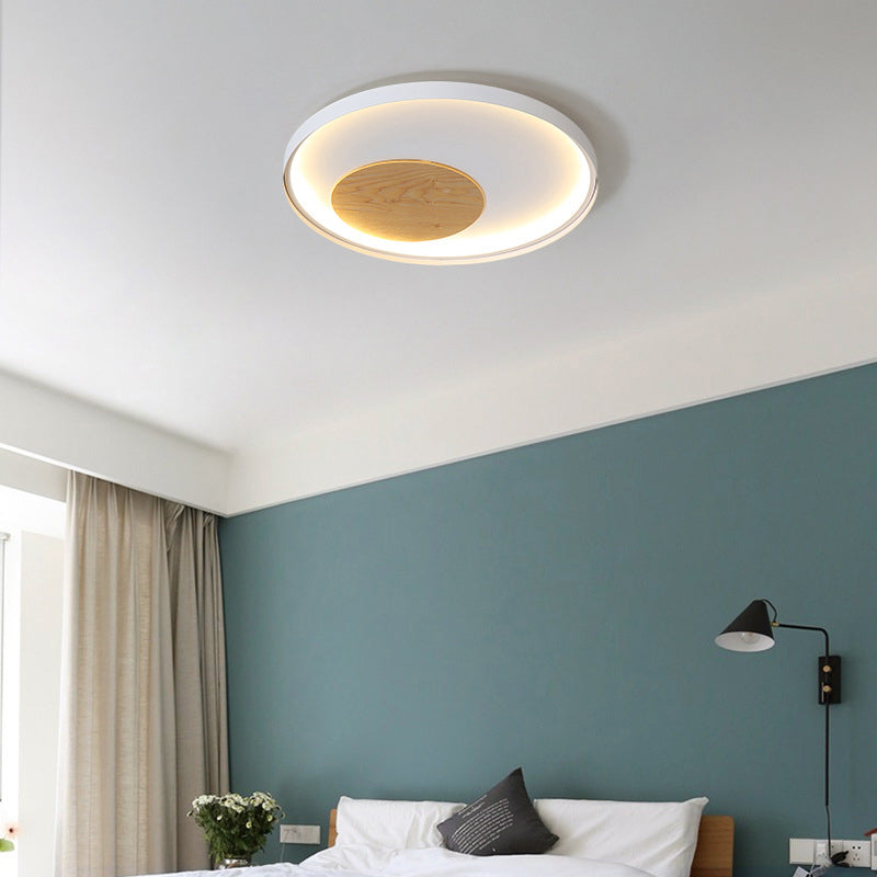 Disk Metal Ceiling Light Mounted Fixture Minimalist White/Black 12"/16"/19.5" Wide LED Flush Light, Natural Light/Remote Control Stepless Dimming Clearhalo 'Ceiling Lights' 'Close To Ceiling Lights' 'Close to ceiling' 'Flush mount' Lighting' 286265