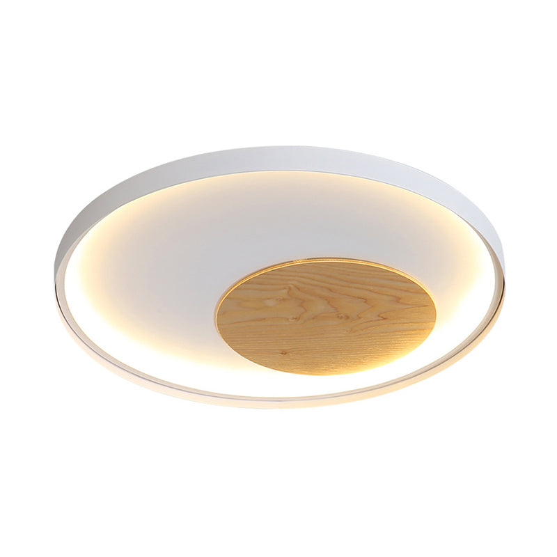 Disk Metal Ceiling Light Mounted Fixture Minimalist White/Black 12"/16"/19.5" Wide LED Flush Light, Natural Light/Remote Control Stepless Dimming Clearhalo 'Ceiling Lights' 'Close To Ceiling Lights' 'Close to ceiling' 'Flush mount' Lighting' 286266