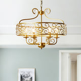 Gold Candelabra Chandelier Light Fixture Postmodern Metal 6 Heads Dining Room Hanging Lamp Clearhalo 'Ceiling Lights' 'Chandeliers' Lighting' options 286340