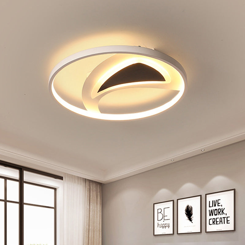 16"/20.5" Wide Black White Geometric Ceiling Light Fixture Acrylic LED Black-White Clearhalo 'Ceiling Lights' 'Close To Ceiling Lights' 'Close to ceiling' 'Flush mount' Lighting' 286707