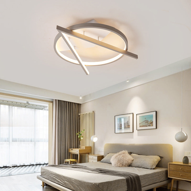 Acrylic V-Shape Ceiling Mount Light Minimalist Gray LED Flush Light Fixture in Warm/White Light, 16.5"/20.5" Wide Clearhalo 'Ceiling Lights' 'Close To Ceiling Lights' 'Close to ceiling' 'Semi-flushmount' Lighting' 286765