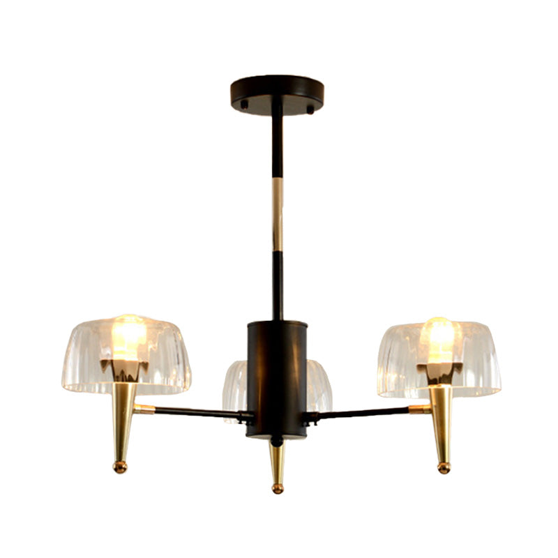 Sputnik Clear Glass Suspension Pendant Light Simple Style 3/5/6 Lights Living Room Chandelier Light in Gold Clearhalo 'Ceiling Lights' 'Chandeliers' Lighting' options 286838