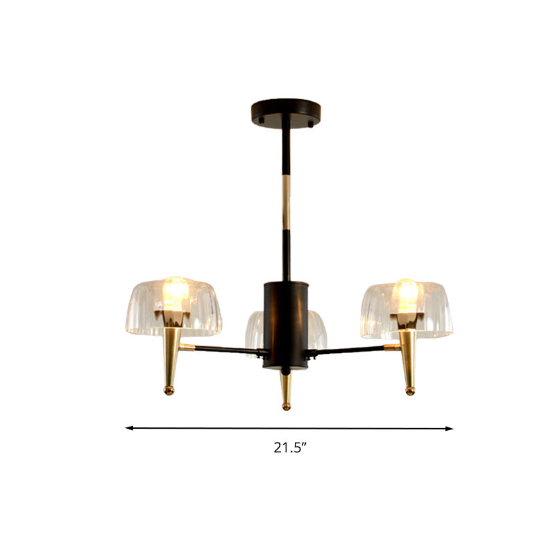 Sputnik Clear Glass Suspension Pendant Light Simple Style 3/5/6 Lights Living Room Chandelier Light in Gold Clearhalo 'Ceiling Lights' 'Chandeliers' Lighting' options 286839