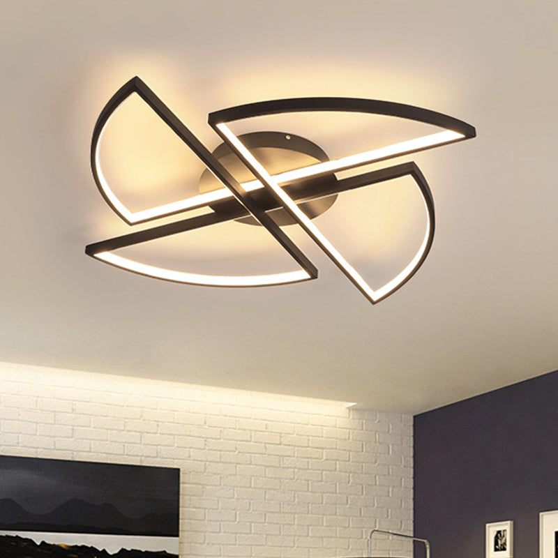 Geometric Acrylic Flush Mount Lighting Modern Black LED Ceiling Light Fixture in Warm/White Light, 18"/25.5"/31.5" Wide Clearhalo 'Ceiling Lights' 'Close To Ceiling Lights' 'Close to ceiling' 'Flush mount' Lighting' 286887