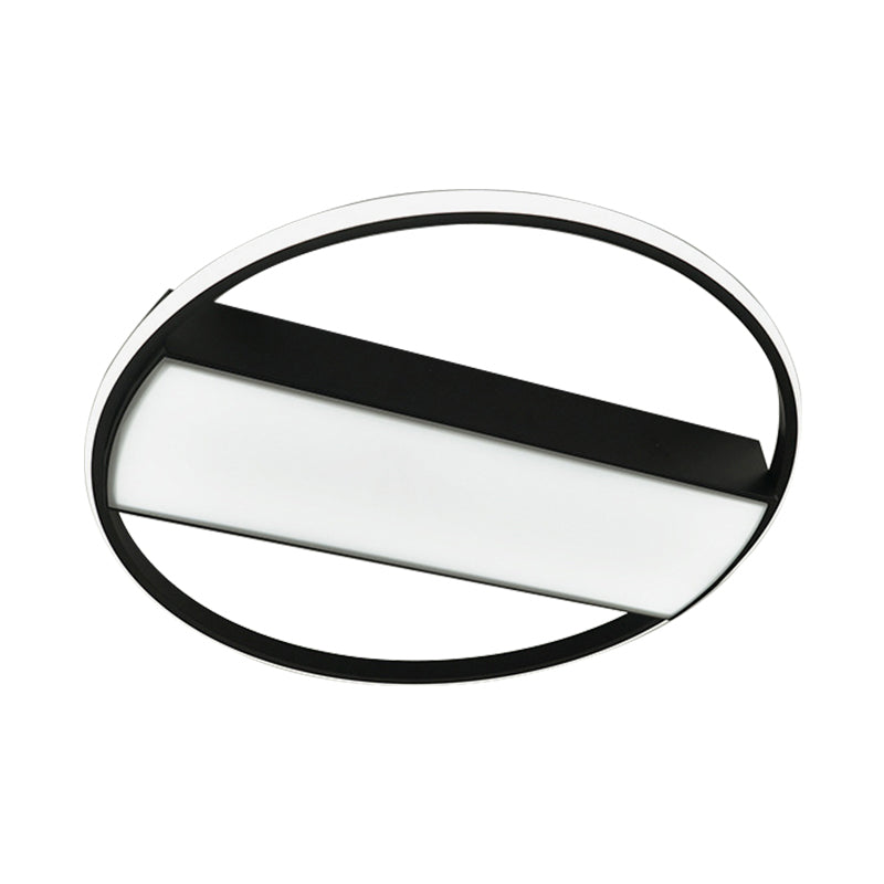 Rectangle Flush Mount Fixture Modern Acrylic Black/White 16"/20"/24" Wide LED Ceiling Light for Stairway Clearhalo 'Ceiling Lights' 'Close To Ceiling Lights' 'Close to ceiling' 'Flush mount' Lighting' 286943