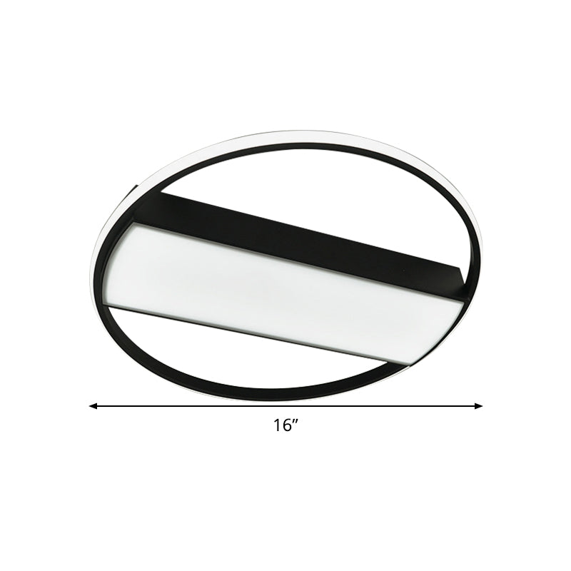 Rectangle Flush Mount Fixture Modern Acrylic Black/White 16"/20"/24" Wide LED Ceiling Light for Stairway Clearhalo 'Ceiling Lights' 'Close To Ceiling Lights' 'Close to ceiling' 'Flush mount' Lighting' 286944