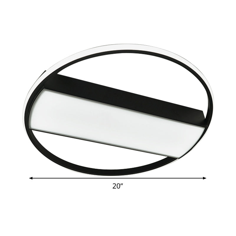 Rectangle Flush Mount Fixture Modern Acrylic Black/White 16"/20"/24" Wide LED Ceiling Light for Stairway Clearhalo 'Ceiling Lights' 'Close To Ceiling Lights' 'Close to ceiling' 'Flush mount' Lighting' 286945