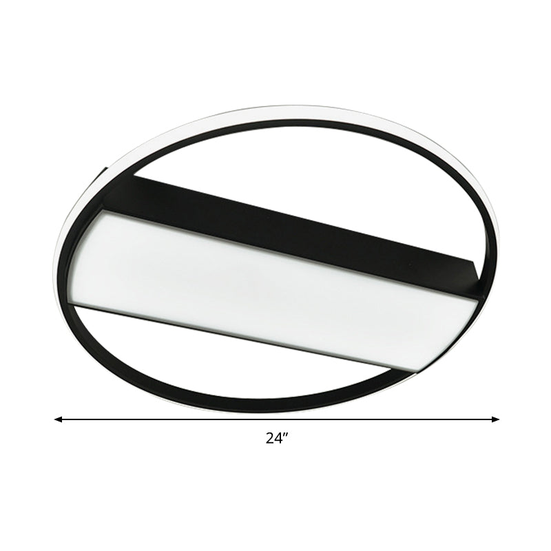 Rectangle Flush Mount Fixture Modern Acrylic Black/White 16"/20"/24" Wide LED Ceiling Light for Stairway Clearhalo 'Ceiling Lights' 'Close To Ceiling Lights' 'Close to ceiling' 'Flush mount' Lighting' 286946