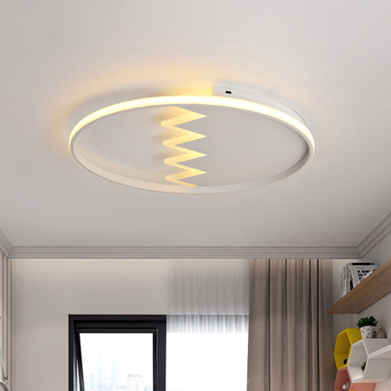 22"/26" Wide Round Ceiling Light Contemporary Acrylic Black/White LED Flush Mount Fixture, Warm/White Light/Remote Control Stepless Dimming Clearhalo 'Ceiling Lights' 'Close To Ceiling Lights' 'Close to ceiling' 'Flush mount' Lighting' 286989