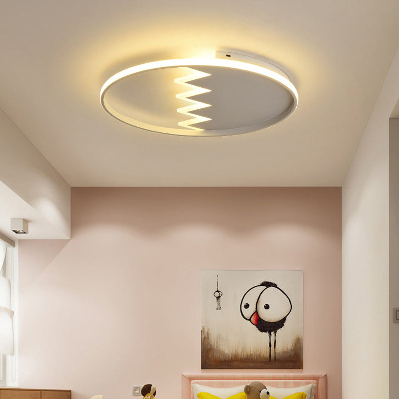 22"/26" Wide Round Ceiling Light Contemporary Acrylic Black/White LED Flush Mount Fixture, Warm/White Light/Remote Control Stepless Dimming Clearhalo 'Ceiling Lights' 'Close To Ceiling Lights' 'Close to ceiling' 'Flush mount' Lighting' 286990