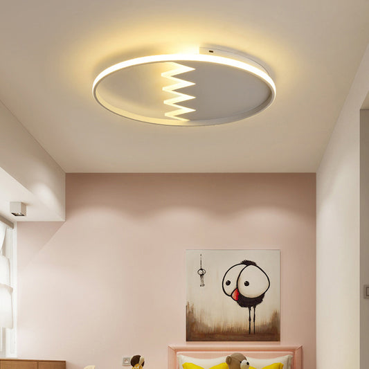 22"/26" Wide Round Ceiling Light Contemporary Acrylic Black/White LED Flush Mount Fixture, Warm/White Light/Remote Control Stepless Dimming Clearhalo 'Ceiling Lights' 'Close To Ceiling Lights' 'Close to ceiling' 'Flush mount' Lighting' 286990