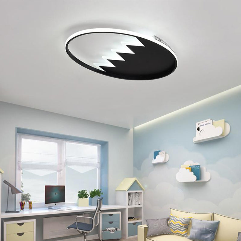 22"/26" Wide Round Ceiling Light Contemporary Acrylic Black/White LED Flush Mount Fixture, Warm/White Light/Remote Control Stepless Dimming Black White Clearhalo 'Ceiling Lights' 'Close To Ceiling Lights' 'Close to ceiling' 'Flush mount' Lighting' 286995