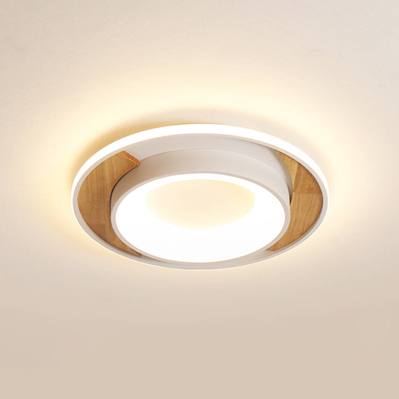 16"/19.5" Wide White Round Flush Mount Modern Acrylic LED Ceiling Light Fixture for Bedroom White Clearhalo 'Ceiling Lights' 'Close To Ceiling Lights' 'Close to ceiling' 'Flush mount' Lighting' 287093