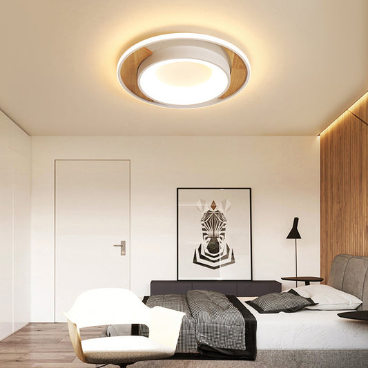 16"/19.5" Wide White Round Flush Mount Modern Acrylic LED Ceiling Light Fixture for Bedroom Clearhalo 'Ceiling Lights' 'Close To Ceiling Lights' 'Close to ceiling' 'Flush mount' Lighting' 287095