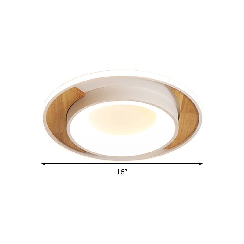 16"/19.5" Wide White Round Flush Mount Modern Acrylic LED Ceiling Light Fixture for Bedroom Clearhalo 'Ceiling Lights' 'Close To Ceiling Lights' 'Close to ceiling' 'Flush mount' Lighting' 287097