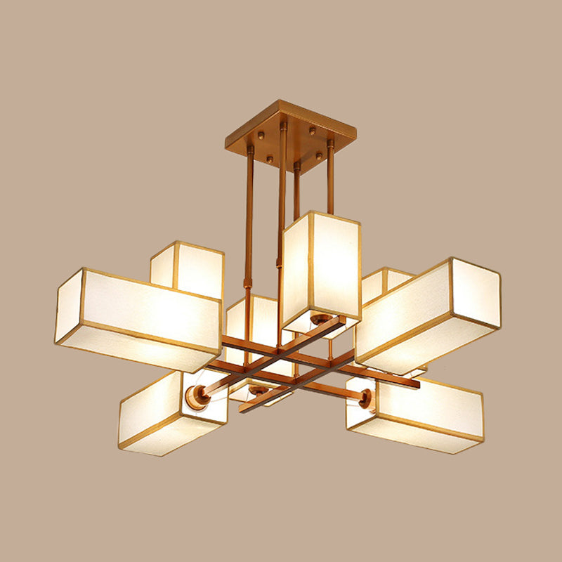 Traditional Rectangle Semi Flush Mount 8/10/12 Lights Metallic Ceiling Lighting in Black/Brass Clearhalo 'Ceiling Lights' 'Close To Ceiling Lights' 'Close to ceiling' 'Semi-flushmount' Lighting' 287113