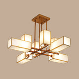 Traditional Rectangle Semi Flush Mount 8/10/12 Lights Metallic Ceiling Lighting in Black/Brass Clearhalo 'Ceiling Lights' 'Close To Ceiling Lights' 'Close to ceiling' 'Semi-flushmount' Lighting' 287113