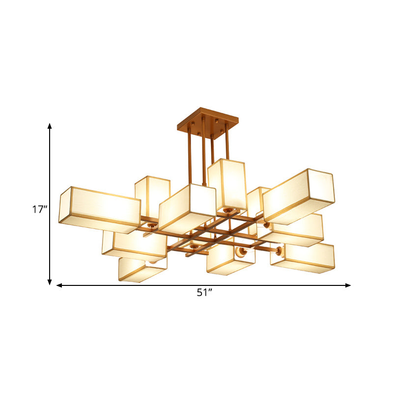 Traditional Rectangle Semi Flush Mount 8/10/12 Lights Metallic Ceiling Lighting in Black/Brass Clearhalo 'Ceiling Lights' 'Close To Ceiling Lights' 'Close to ceiling' 'Semi-flushmount' Lighting' 287121