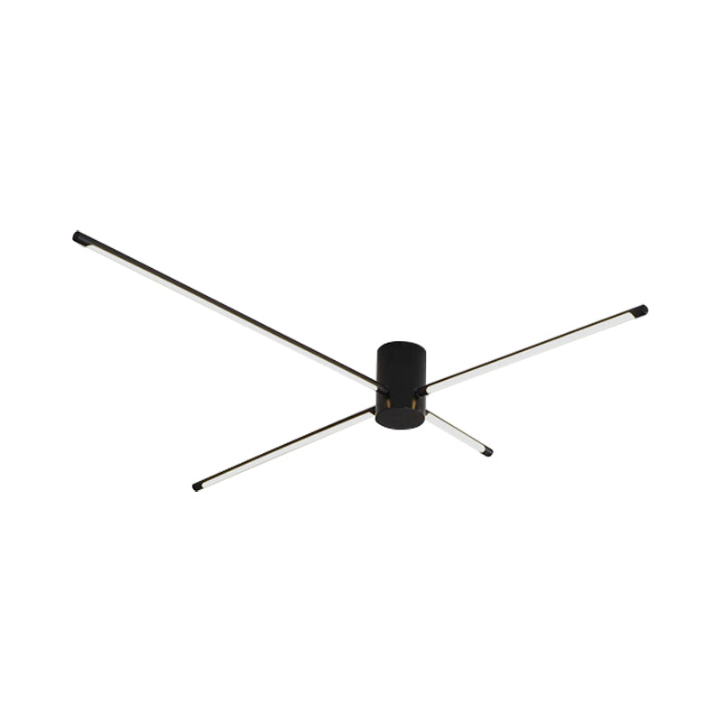 Simple Sputnik Acrylic Semi Mount Light 35.5"/39" W Black LED Ceiling Mount Light Fixture Clearhalo 'Ceiling Lights' 'Close To Ceiling Lights' 'Close to ceiling' 'Semi-flushmount' Lighting' 287565