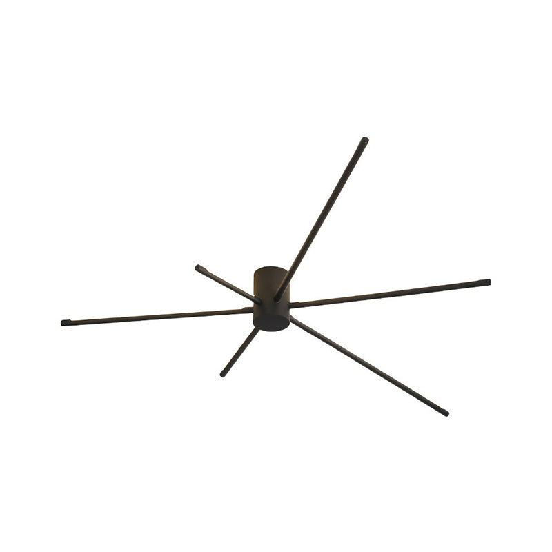 Simple Sputnik Acrylic Semi Mount Light 35.5"/39" W Black LED Ceiling Mount Light Fixture Clearhalo 'Ceiling Lights' 'Close To Ceiling Lights' 'Close to ceiling' 'Semi-flushmount' Lighting' 287570