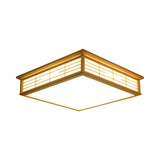 Simple Box Flush Lighting Natural Wood 14"/18"/21.5" W LED Bedroom Ceiling Light Fixture in Warm/White Light Clearhalo 'Ceiling Lights' 'Close To Ceiling Lights' 'Close to ceiling' 'Flush mount' Lighting' 287854